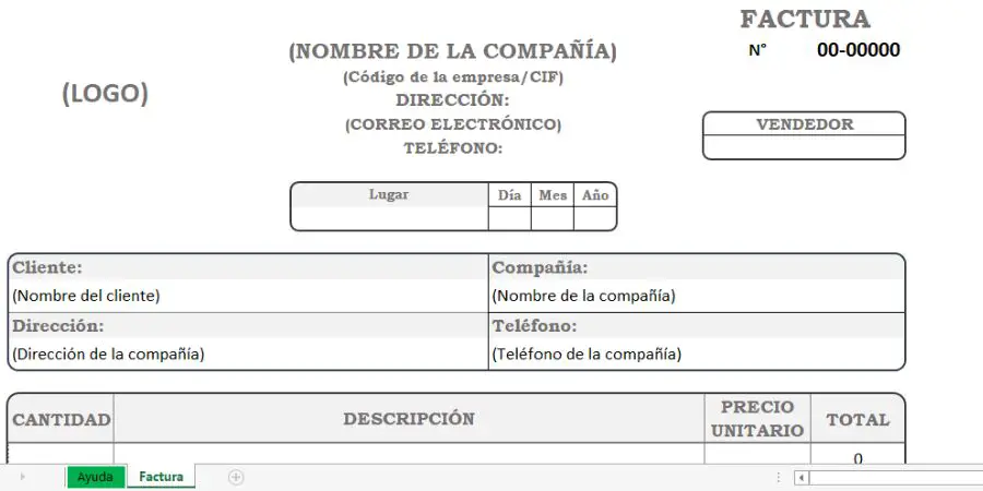 facturas excel plantillas