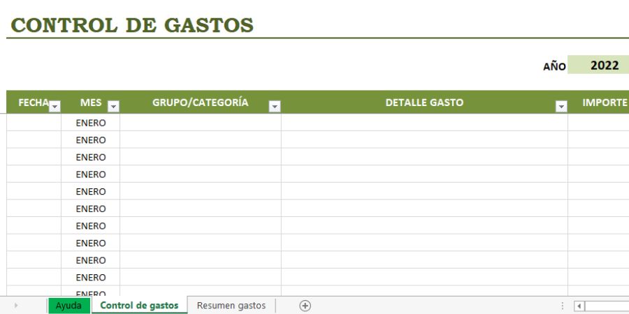 plantilla excel control de gastos empresa