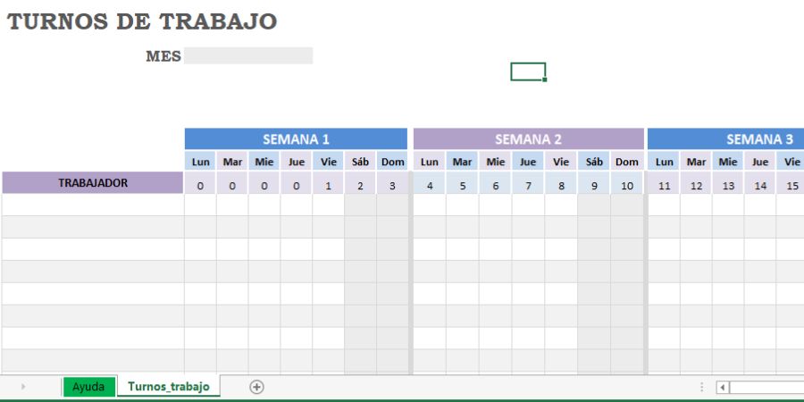 plantilla excel turnos rotativos gratis