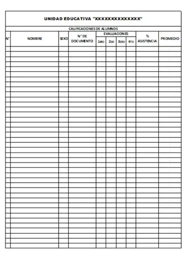 boleta de calificaciones en excel para descargar