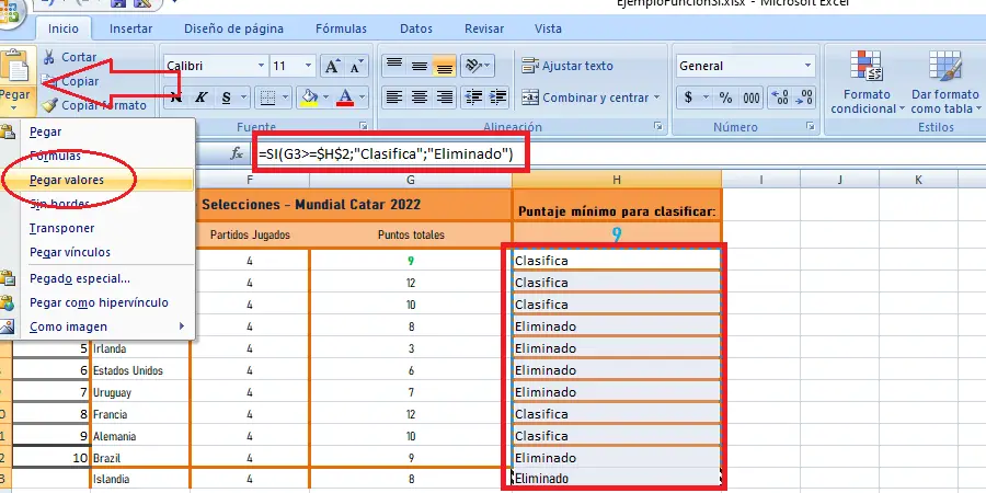 como quitar una formula en excel 